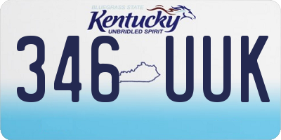 KY license plate 346UUK
