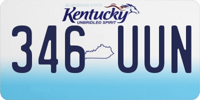 KY license plate 346UUN