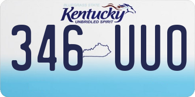 KY license plate 346UUO