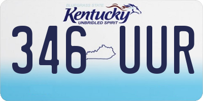 KY license plate 346UUR
