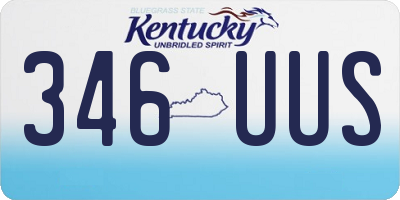 KY license plate 346UUS
