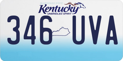 KY license plate 346UVA