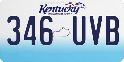 KY license plate 346UVB