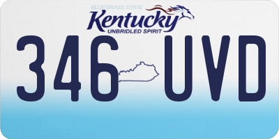 KY license plate 346UVD