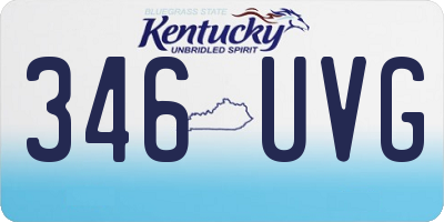 KY license plate 346UVG