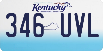 KY license plate 346UVL