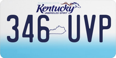KY license plate 346UVP