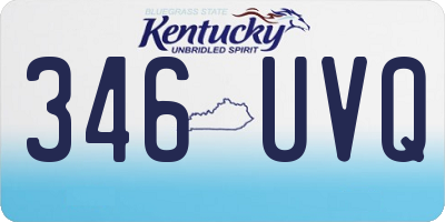 KY license plate 346UVQ