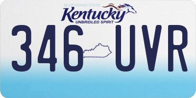 KY license plate 346UVR