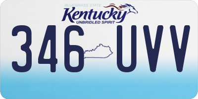 KY license plate 346UVV