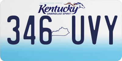 KY license plate 346UVY