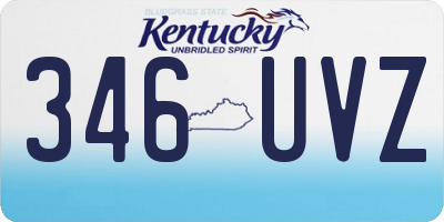 KY license plate 346UVZ