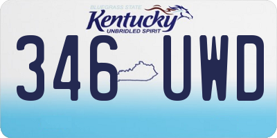 KY license plate 346UWD