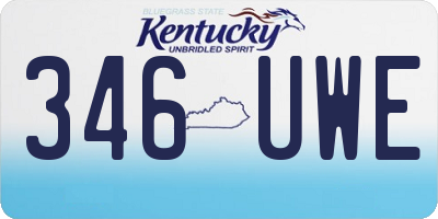 KY license plate 346UWE