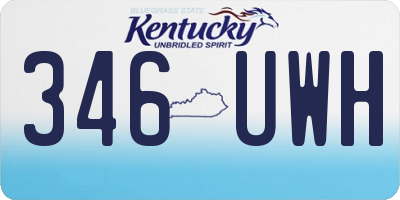 KY license plate 346UWH