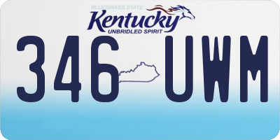KY license plate 346UWM