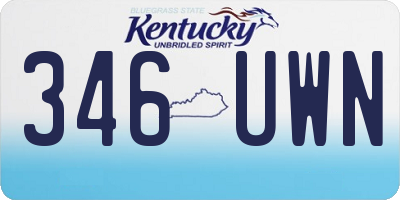 KY license plate 346UWN