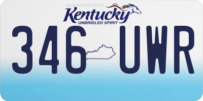 KY license plate 346UWR