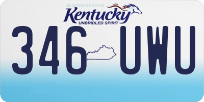 KY license plate 346UWU
