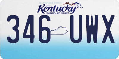 KY license plate 346UWX