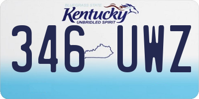 KY license plate 346UWZ