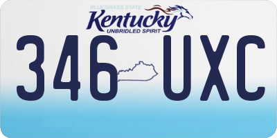 KY license plate 346UXC
