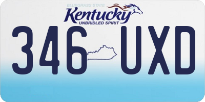 KY license plate 346UXD