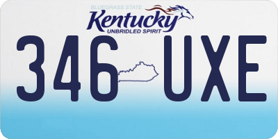 KY license plate 346UXE