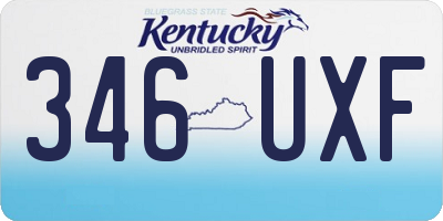 KY license plate 346UXF