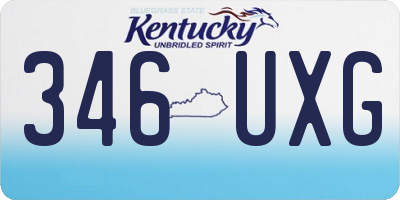 KY license plate 346UXG