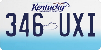 KY license plate 346UXI
