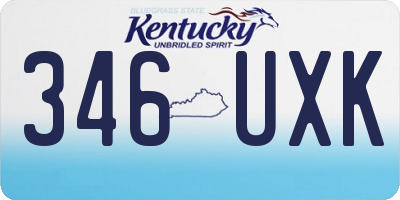 KY license plate 346UXK