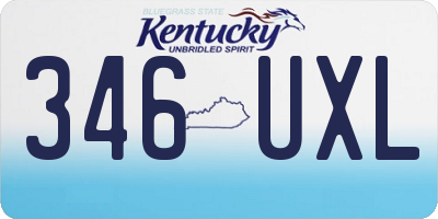 KY license plate 346UXL