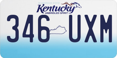 KY license plate 346UXM