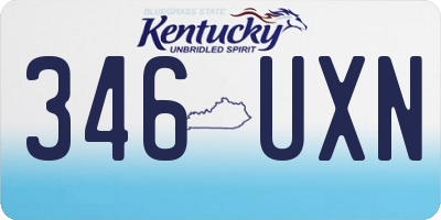KY license plate 346UXN