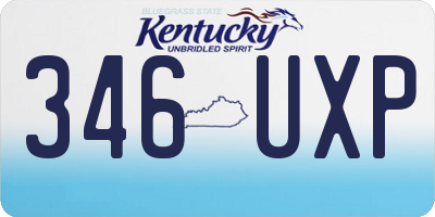 KY license plate 346UXP