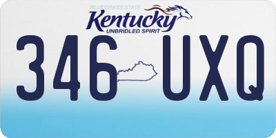 KY license plate 346UXQ