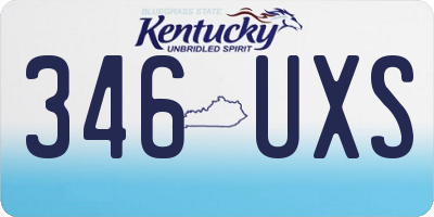 KY license plate 346UXS