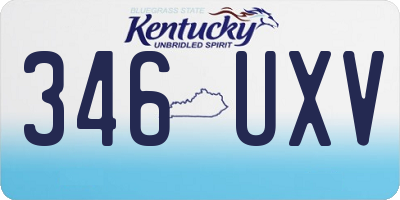 KY license plate 346UXV