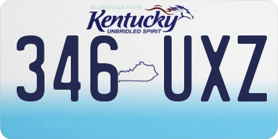 KY license plate 346UXZ