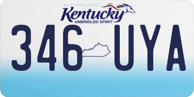 KY license plate 346UYA