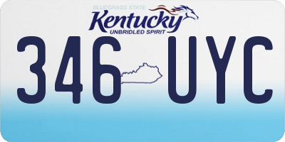 KY license plate 346UYC