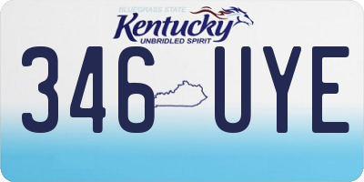 KY license plate 346UYE