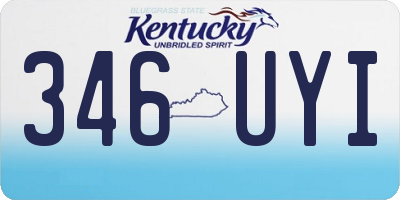 KY license plate 346UYI