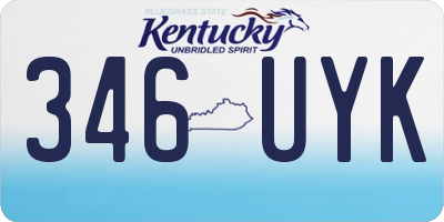 KY license plate 346UYK
