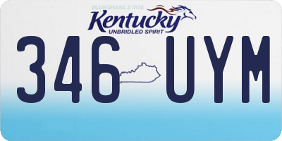 KY license plate 346UYM
