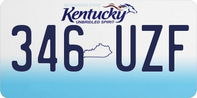 KY license plate 346UZF
