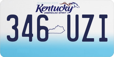 KY license plate 346UZI