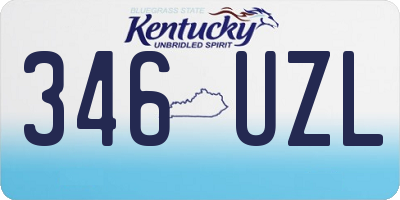 KY license plate 346UZL
