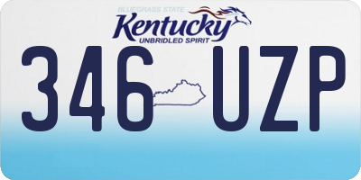 KY license plate 346UZP